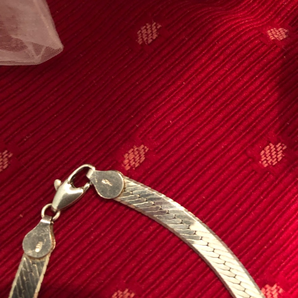 Vintage Italy 🇮🇹 Herringbone 925 6mm Necklace with matching bracelet. - Picture 5 of 14